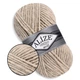 Alize Super Lana Maxi, Бежевый меланж №152 - толстая полушерстяная пряжа 100 г / 100 м, 25% шерсть / 75% акрил, для объемных изделий, СуперЛана Макси - изображение 1