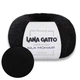 Lana Gatto Silk Mohair, Черный №6037 - премиальная тонкая пряжа, суперкидмохер с шелком, 25 г / 212 м, для вязания свитеров, шапок, шарфов - изображение 1