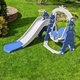 Детская горка-качели BAMBI CASTLE-4 с баскетбольным кольцом, ш146-г180-в122см, синяя - изображение 6