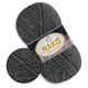Nako Sport Wool, Серый №193, полушерстяная пряжа, 100 г / 120 м, 25% шерсть / 75% акрил, для снудов, шапок, кардиганов - изображение 1