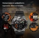 Военный смарт-часы для мужчин с фонариком, 1000 mAh аккумулятор, 1.7-дюймовый AMOLED дисплей два ремешка - изображение 2