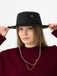 Фетровая шляпа канотье с цепью и булавкой D.Hats цвет черный - изображение 2