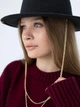 Фетровая шляпа канотье с цепью и булавкой D.Hats цвет черный - изображение 7