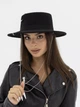 Шляпа шерстяная канотье с цепью D.Hats цвет черный - изображение 1