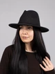 Шляпа шерстяная Федора D.Hats черного цвета - изображение 3