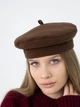 Берет женский из кашемира D.Hats коричневого цвета - изображение 2
