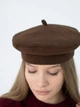 Берет женский из кашемира D.Hats коричневого цвета - изображение 5