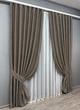 Комплект готовых штор VR-Textil Лен Саванна № 631ш Какао 150х270 см 2 шт (30-387) - изображение 3