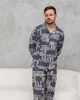 Мужская пижама на пуговицах - Надписи - Family look для пары 2XL - изображение 2