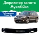 Дефлектор капота на Volkswagen Touareg Фольксваген Туарег с 2002-2010г Мухобойка - изображение 1