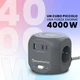 Удлинитель питания HOMEPROTEK Cube – беспроводное зарядное устройство и USB-удлинитель с 3-мя розетками, 1 USB-A, 2 USB-C и Qi, серый - изображение 3