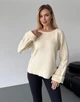 Свитер с пуговицами на рукавах 111809 One size Бежевый - изображение 3