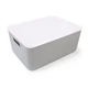 Ящик для хранения с крышкой MBM HOME FH-13/FH-16 GRAY пластиковый серый - изображение 5