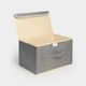 Ящик для зберігання з кришкою MBM HOME TH-07 M LIGHT GRAY світло-сірий - зображення 2