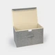 Ящик для зберігання з кришкою MBM HOME TH-07 L LIGHT GRAY світло-сірий - зображення 3