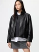 Куртка из экокожи UNIQLO на молнии 1159851802 (Черный M) - изображение 1