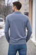 Чоловіче поло сірий з довгим рукавом, 85% бавовна 2XL - зображення 3