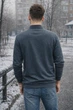 Чоловіче поло сірий з довгим рукавом бавовна95% 2XL - зображення 3