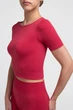 Топ с коротким рукавом и круглым вырезом Giulia CROP T-SHIRT L/XL Bordo-winterberry, спортивный топ из микрофибры - изображение 4