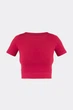 Топ с коротким рукавом и круглым вырезом Giulia CROP T-SHIRT L/XL Bordo-winterberry, спортивный топ из микрофибры - изображение 5