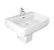 Комплект раковина с полуножкой RAK Ceramics Metropolitan 600x185x470 мм (RAK0022) Белый - изображение 1