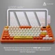 Бездротова механічна клавіатура Ajazz AK820 MAX Avocado Switch Orange-White Theme-RGB--With Screen - зображення 14