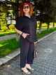 Летний легкий женский костюм с рубашкой и брюками больших размеров из крепа на лето Черный, 64/66 - изображение 3