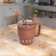 Термочашка с ручкой для горячих и холодных напитков с трубочкой Coffee & Tea Объемом 480 мл термокружка из нержавеющей стали с двойным открыванием 10 x 7.5 см Коричневый - изображение 2