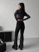 Жіночі утеплені лосини кльош з корсетним поясом Uaclothes 50-52 Чорний (like36347-167701358) - зображення 4