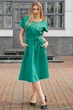 Жіноча сукня на резинці з поясом кушак LadyLike 46 Зелений (ll2213620074407) - изображение 2