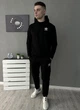 Мужской демисезонный спортивный костюм M черный худи + штаны (двунитка) - изображение 1