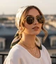 Косинка атласна "D" жіноча на сумку шию Молочний (120190) - зображення 1