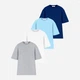 Набор футболок хлопковых оверсайз длинных женских Ray Oversize U0104W-4PACK2 2XL/3XL 4 шт Серый меланж/Белый/Голубой/Синий (RAY2000000038414) - изображение 1
