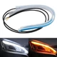 Гнучкі LED-стрічки на фари з динамічними поворотниками AvtoTane (DRL + Turn Signal), біло-жовті, 2 штуки - зображення 2
