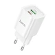 Зарядний пристрій Hoco C149A mini charger роз'єм Type-C та 1 роз'єм USB, PD/QC 30W (5V/3A) Білий - зображення 1