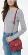 Женская сумка Michael Kors Greenwich Small Color-Block Logo and Saffiano Leather Crossbody Bag (бордовая) - изображение 4
