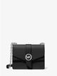Женская сумка Michael Kors Greenwich Small Color-Block Logo and Saffiano Leather Crossbody Bag (черная/серебро) - изображение 5