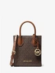 Сумка женская Michael Kors Mercer Extra-Small Logo and Leather Crossbody Bag (коричневая) - изображение 4