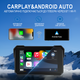 Мотоциклетный мультимедийный монитор Podofo A-4058 с 5" экраном, Bluetooth, Apple CarPlay и Android Auto, для мотоцикла, черный - изображение 6