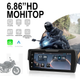 Відеореєстратор для мотоцикла Podofo A3956 з двома камерами, Bluetooth, Apple CarPlay\Android Auto та сенсорним монітором (1321) - зображення 4
