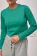 Трикотажный лонгслив в мелкий рубчик Lurex Изумрудный L (52880) - изображение 4