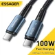 Кабель Essager Type-C до Type-C швидке заряджання 100W 1м Blue (EXCTT1-CG03) - зображення 9