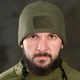 Флисовая шапка Dues с липучкой под шеврон олива размер One Size - изображение 3