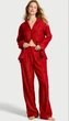 Піжама фланелева Victoria's Secret Victoria's Secret Flannel Long Pajama Set червона смужка с золотою ниткою принт XS short - изображение 1