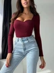 Боді з декольте, та з PUSH-UP, мод ОСІП - 708, Бордо, 42-44 - изображение 4