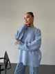 Женский базовый свитер голубого цвета 36395 One Size - изображение 2