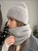 Комплект жіночий шапка в'язана і баф Zefur One size сірий - зображення 2