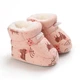 Детские теплые пинетки "Warm Paws" для малышей (длина стельки 11,5 см) (6-12 месяцев) розовый с оленями (KS1030) - изображение 1