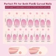 Гелевые типсы для наращивания Soft Gel с французским маникюром балерина М глянцевые 150 шт розовые с белым френчем (002) - изображение 2