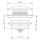 Донний клапан HF1056, автомат,Ø70мм, 1 1/2", латунь, хром ITAL ITF1056 - зображення 4